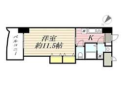 ロイヤル博多駅前 1Kの間取図画像