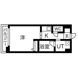 エムティースクエア吉塚駅前 1Kの間取図画像