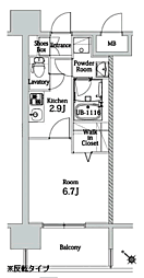 エンクレスト博多LIBERTY 1Kの間取図画像