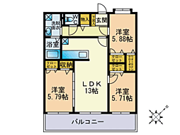 ニューベリーヒルズ空港南 3LDKの間取図画像