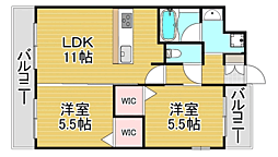 プランドール高砂 2LDKの間取図画像