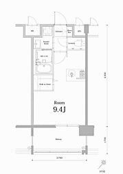 エンクレスト博多駅南BASE ワンルームの間取図画像