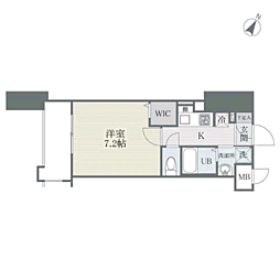 ザレジデンス博多 1Kの間取図画像