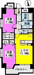 モンテ・オットー西公園 2LDKの間取図画像