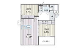 HEIRESSHIRAO 2LDKの間取図画像