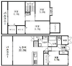 アントレ平尾参道 4LDKの間取図画像