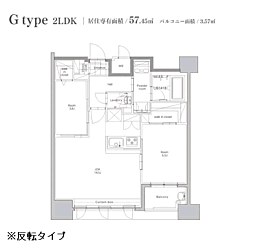 エンクレスト博多スタイル 2LDKの間取図画像