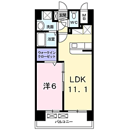 グランデスカイ空港南 1LDKの間取図画像