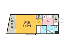 ラセット天神 1Kの間取図画像