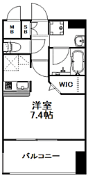 エンクレスト天神MARK 1Kの間取図画像