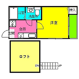 レジデンス博多東 1Kの間取図画像