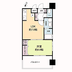 レジディア博多2 1DKの間取図画像