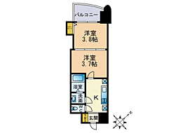 アリビオ博多駅北 2Kの間取図画像