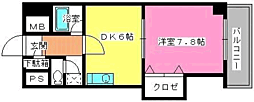 グランシャリオ竹下 1DKの間取図画像