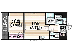 スタンドリバーしののめ 1LDKの間取図画像