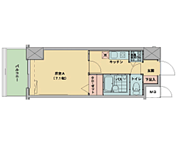インヘリッツ田原 1Kの間取図画像