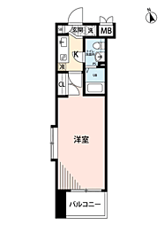 サヴォイステュディオブランシェ 1Kの間取図画像