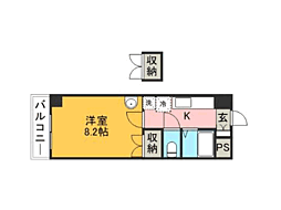 ロイヤル天神南200 1Kの間取図画像