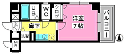 ヨーキハイム大濠 1Kの間取図画像