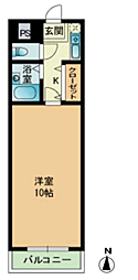 アイレックス南天神 1Kの間取図画像