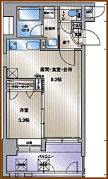 アクタス天神2 1LDKの間取図画像