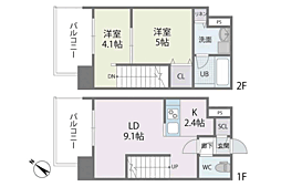 モダンパラッツォ博多駅南AXIA 2LDKの間取図画像