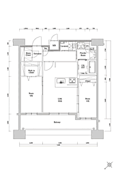 エンクレスト博多駅南GRACE 2LDKの間取図画像