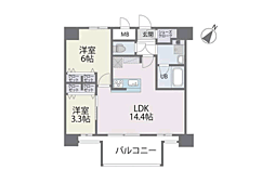 モダンパラッツォ博多デュオグランデWEST 2LDKの間取図画像