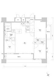 エンクレスト博多EXCEED 3LDKの間取図画像
