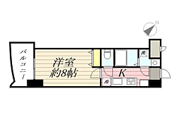 ロイヤル博多駅前 1Kの間取図画像