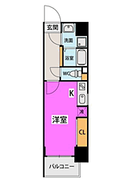 21テクノロジー ワンルームの間取図画像