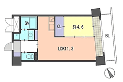 レジデンス住吉 1LDKの間取図画像