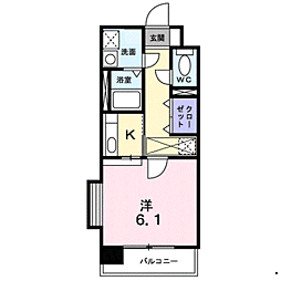 セレーノ・コンフォート大手門 1Kの間取図画像