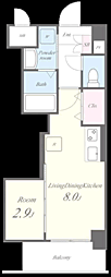 ライフプラン赤坂 1LDKの間取図画像