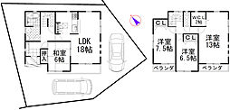 東近江市八日市東本町 4LDKの間取り
