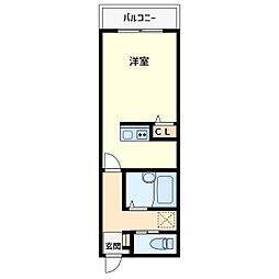 CoZY南与野 2階ワンルームの間取り
