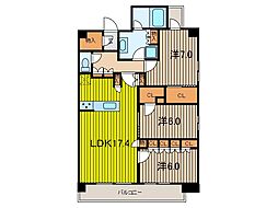 ドゥーエ武蔵浦和 4階3LDKの間取り