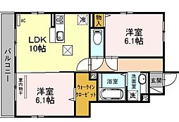 ルミエール 1階2LDKの間取り