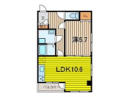 グランステージ東浦和 1LDKの間取図画像