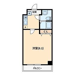 Sky Urawa 1階1Kの間取り