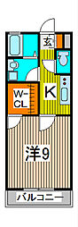 JR埼京線 南与野駅 徒歩13分の賃貸アパート 2階1Kの間取り