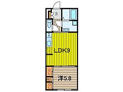 リブリ・明和 2階1LDKの間取り