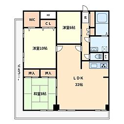 ラ・アミスタ武蔵浦和 5階3LDKの間取り