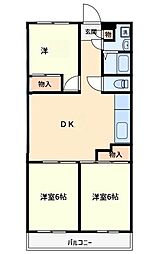 風見鶏グランドハイツ2 3DKの間取図画像