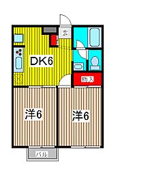 ヴェルドミール武蔵浦和 2DKの間取図画像
