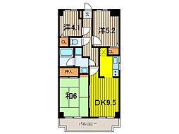センチュリー浦和 3DKの間取図画像