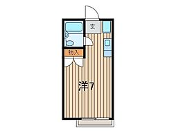 キャピタル北浦和 ワンルームの間取図画像