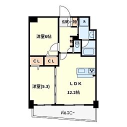 アロッジオ 2LDKの間取図画像