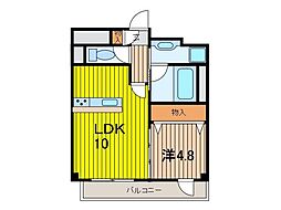 KASHIWA 1LDKの間取図画像
