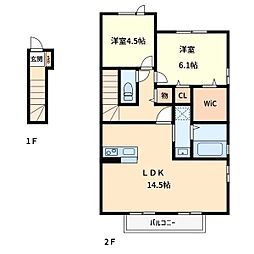 トワメゾン3 2LDKの間取図画像